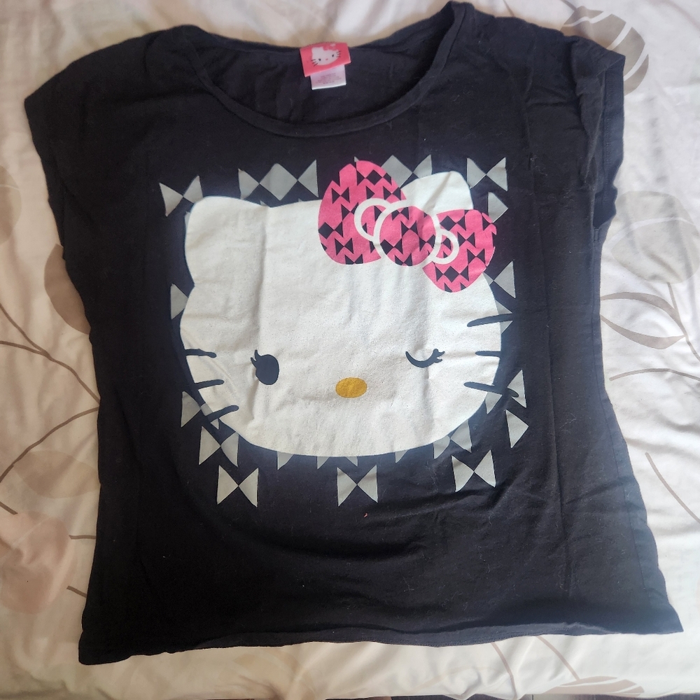 Hello Kitty Black and Pink Kids T-Shirt